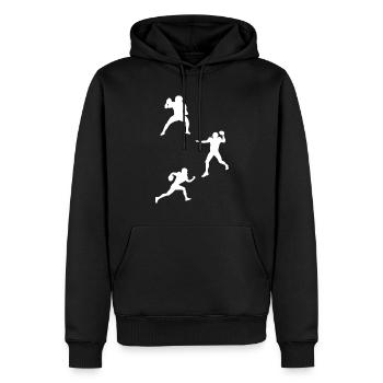 Rugby Player Silhouette Football Silhouette Footba - Männer Premium Bio Hoodie - Schwarz - Vorne - Nico (187cm)
