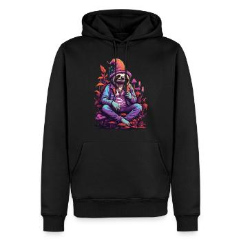 Paresseux Art psychédélique Woodland Mushrooms Festival de musique - Sweat à capuche Premium bio Homme - noir - Devant - Nico (187cm)
