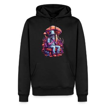 Wald Pilze Psychedelic Art Musik Festival Goa - Männer Premium Bio Hoodie - Schwarz - Vorne - Nico (187cm)
