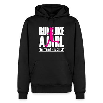 Runner Girls Running Cross Country Track Marathon - Männer Premium Bio Hoodie - Schwarz - Vorne - Nico (187cm)