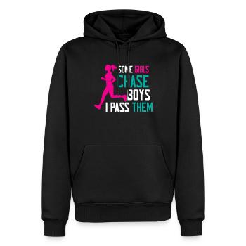 Runner Girls Running Cross Country Track Marathon - Männer Premium Bio Hoodie - Schwarz - Vorne - Nico (187cm)