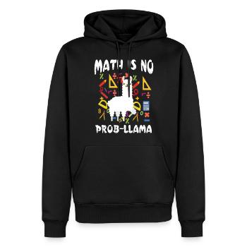 Math is no Probllama lustige Mathematik Llama - Männer Premium Bio Hoodie - Schwarz - Vorne - Nico (187cm)