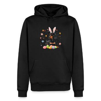 Dachshund easter eggs Wiener Dog - Männer Premium Bio Hoodie - Schwarz - Vorne - Nico (187cm)