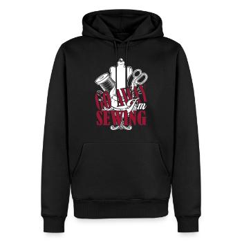 Sewing Go Away I'm Sewing - Men’s Premium Organic Hoodie - black - Front - Nico (187cm)