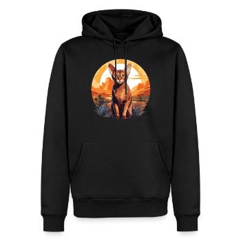 Chat d’Abyssinie Abessinierkatze - Sweat à capuche Premium bio Homme - noir - Devant - Nico (187cm)