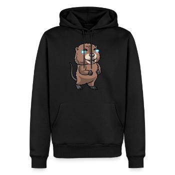 Niedliche Bisamratte - Männer Premium Bio Hoodie - Schwarz - Vorne - Nico (187cm)
