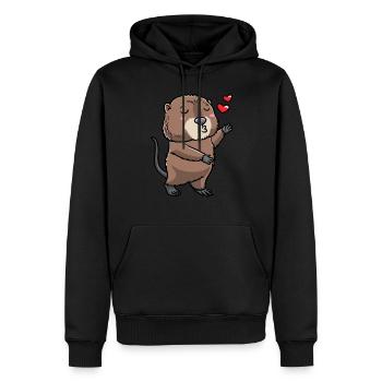 Niedliche Bisamratte - Männer Premium Bio Hoodie - Schwarz - Vorne - Nico (187cm)