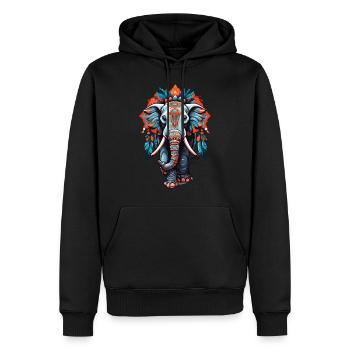 Elefant Spirituelles Mandala Traumfänger Design - Männer Premium Bio Hoodie - Schwarz - Vorne - Nico (187cm)