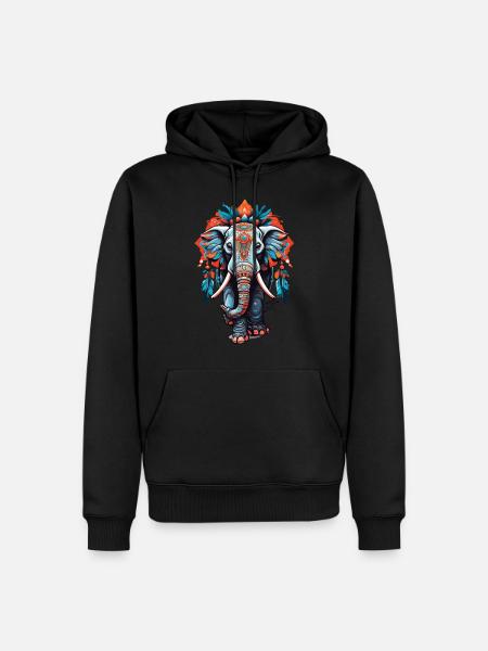 Elephant Spirituel Mandala Dream Catcher Design - Herre Premium økologisk hoodie - sort