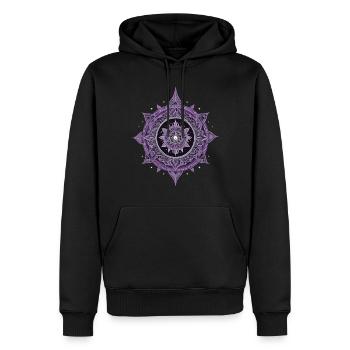 Mandala Design Ästhetisches Muster Spirituelles - Männer Premium Bio Hoodie - Schwarz - Vorne - Nico (187cm)