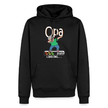 Futur grand-père 2025 chargement futur grand-père - Sweat à capuche Premium bio Homme - noir - Devant - Nico (187cm)