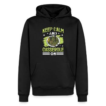 Casserole de Thanksgiving aux haricots verts - Sweat à capuche Premium bio Homme - noir - Devant - Nico (187cm)
