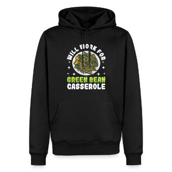 Casserole de Thanksgiving aux haricots verts - Sweat à capuche Premium bio Homme - noir - Devant - Nico (187cm)