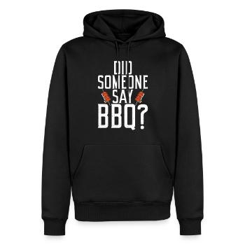 Grillades Barbecue Grillades - Sweat à capuche Premium bio Homme - noir - Devant - Nico (187cm)