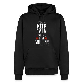 Grillades Barbecue Grillades - Sweat à capuche Premium bio Homme - noir - Devant - Nico (187cm)