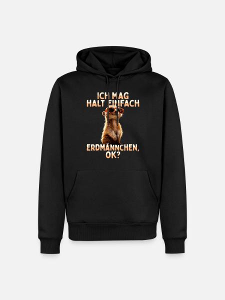 Erdmännchen Süßes Meerkat Ich Mag Halt Erdmännchen - Männer Premium Bio Hoodie - Schwarz