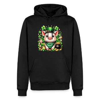 Lucky Pig New Year's Eve New Year Piggy - Men’s Premium Organic Hoodie - black - Front - Nico (187cm)