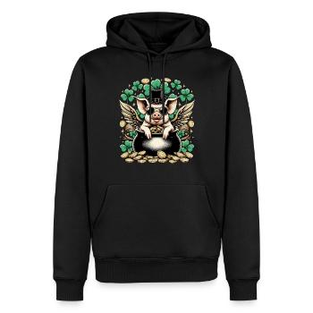 Glücksschwein Silvester Neujahr - Männer Premium Bio Hoodie - Schwarz - Vorne - Nico (187cm)