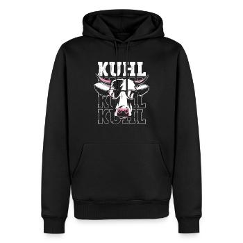 Kuhl Kuh - Männer Premium Bio Hoodie - Schwarz - Vorne - Nico (187cm)