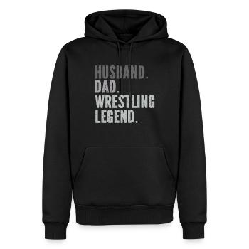 Lutte Papa Lutteur Hommes Fête des Pères - Sweat à capuche Premium bio Homme - noir - Devant - Nico (187cm)