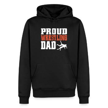Lutte Papa Lutteur Hommes Fête des Pères - Sweat à capuche Premium bio Homme - noir - Devant - Nico (187cm)