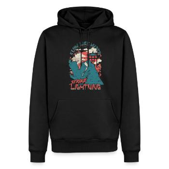 Aikido Flow Like Water Strike Like Lightning - Men’s Premium Organic Hoodie - black - Front - Nico (187cm)