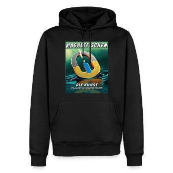 MAGNET FISCHEN EINZIGARTIGE SCHÄTZE FINDEN - Männer Premium Bio Hoodie - Schwarz - Vorne - Nico (187cm)