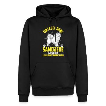 Leben ohne Samojede Schlittenhund - Männer Premium Bio Hoodie - Schwarz - Vorne - Nico (187cm)