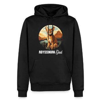 Chat d’Abyssinie Abessinierkatze - Sweat à capuche Premium bio Homme - noir - Devant - Nico (187cm)