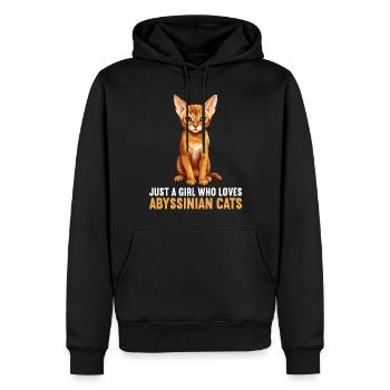 Chat d’Abyssinie Abessinierkatze - Sweat à capuche Premium bio Homme - noir - Devant - Nico (187cm)