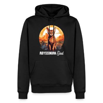 Chat d’Abyssinie Abessinierkatze - Sweat à capuche Premium bio Homme - noir - Devant - Nico (187cm)