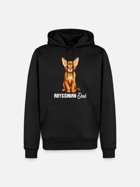 Kot abisyński Abessinierkatze - Ekologiczna męska bluza z kapturem Premium - czarny
