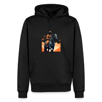 Chevaux esthétiques Design équestre iconique - Sweat à capuche Premium bio Homme - noir - Devant - Nico (187cm)