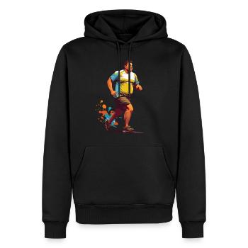 Drôle De Surpoids Coureur Fitness - Sweat à capuche Premium bio Homme - noir - Devant - Nico (187cm)