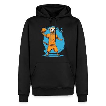 Joueur de handball Meerkat Esthétique Streetwear - Sweat à capuche Premium bio Homme - noir - Devant - Nico (187cm)