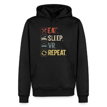 Réalité virtuelle VR Gamer Funnz - Sweat à capuche Premium bio Homme - noir - Devant - Nico (187cm)