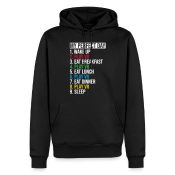 Réalité virtuelle VR Gamer Funnz - Sweat à capuche Premium bio Homme - noir - Devant - Nico (187cm)