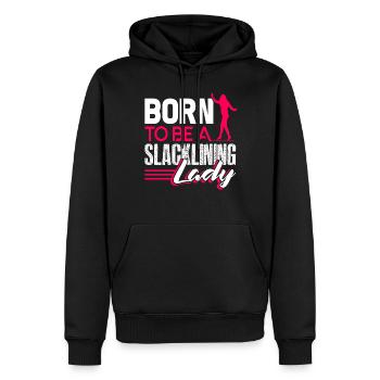 Slacklining Born To Be A Slacklining Lady - Men’s Premium Organic Hoodie - black - Front - Nico (187cm)