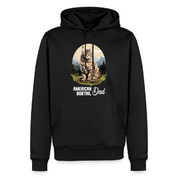 Chat Chats American Bobtail - Sweat à capuche Premium bio Homme - noir - Devant - Nico (187cm)