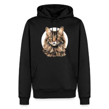 Chat Chats American Bobtail - Sweat à capuche Premium bio Homme - noir - Devant - Nico (187cm)