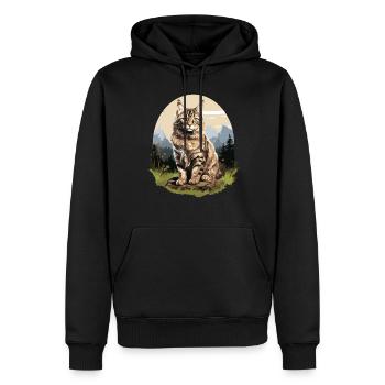 Chat Chats American Bobtail - Sweat à capuche Premium bio Homme - noir - Devant - Nico (187cm)