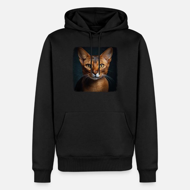 Abyssinian Cat Abessinierkatze - Männer Premium Bio Hoodie - Schwarz