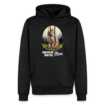 Chat Chats American Bobtail - Sweat à capuche Premium bio Homme - noir - Devant - Nico (187cm)