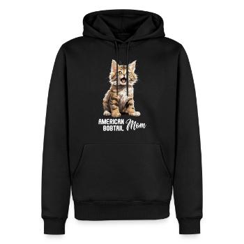 Chat Chats American Bobtail - Sweat à capuche Premium bio Homme - noir - Devant - Nico (187cm)