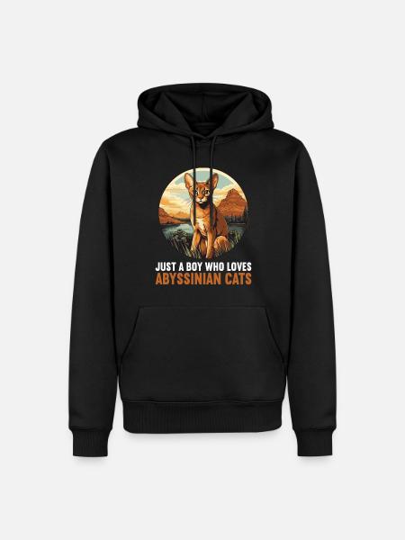 Abyssinian Cat Abessinierkatze - Men’s Premium Organic Hoodie - black