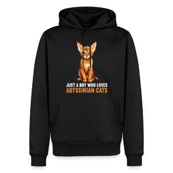 Chat d’Abyssinie Abessinierkatze - Sweat à capuche Premium bio Homme - noir - Devant - Nico (187cm)