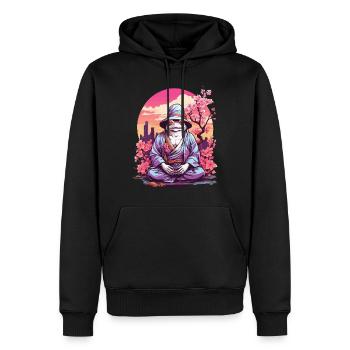 Asia Frog Streetwear Design Esthétique - Sweat à capuche Premium bio Homme - noir - Devant - Nico (187cm)