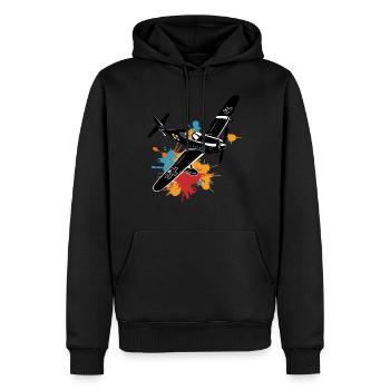 Modèle Avion Pilote Avion Hobby Design - Sweat à capuche Premium bio Homme - noir - Devant - Nico (187cm)