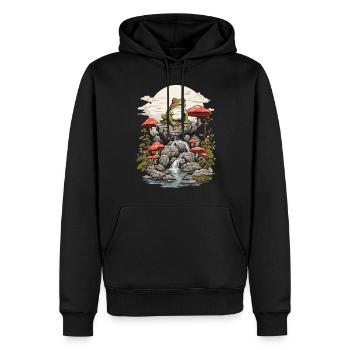 Goblincore Frog Streetwear Aesthetic Vintage - Men’s Premium Organic Hoodie - black - Front - Nico (187cm)