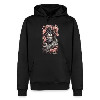 Kirschblüten Yokai Oni Vintage Japan - Männer Premium Bio Hoodie - Schwarz - Vorne - Nico (187cm)